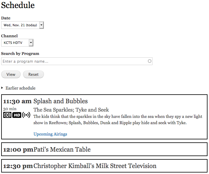 PBS TV Schedule | Drupal.org